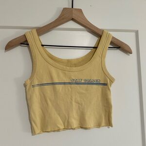 Light yellow billabong stay golden tank top